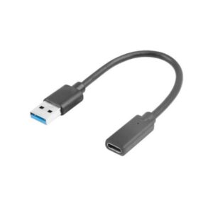 Cablu adaptor USB-C(F) 3.1 -> USB-A(M) 15 cm negru LANBERG
