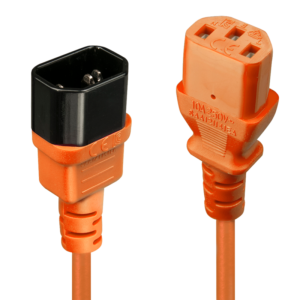 Cablu Lindy C14 to C13, lungime 0.5m, material cablu H05-VVF 3G 0.75mm, 3 fire, Connector A: IEC C14, Connector B: IEC C13, portocaliu