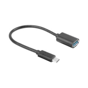 Cablu adaptor USB-C(M) 3.1 -> USB-A(F) 15 cm negru OTG LANBERG