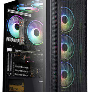 Carcasa gaming Serioux Quantum, fara sursa, tip middle tower, capac superior cu filtru magnetic de praf, panoul lateral: sticla securizata, sasiu: SPCC 0.6T, USB2.0x2+HD Audio, USB 3.0 x1, porturi rezervate pentru ventilator:, față: 3 x ventilatoare fixe de 120mm(incluse)ARGB, suportă cooler pe