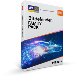 Licenta retail Bitdefender Family Pack - protectie anti-malwarecompleta pentru toata familia, disponibila pentru Windows, macOS, iOS si Android, valabila pentru 1 an, 15 dispozitive, new.