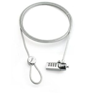 Cablu de securitate laptop Natec, lungime cablu 180 cm, material metal, gri