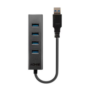 Hub USB Lindy 4 Port USB 3.0 Hub, USB-A, 4 porturi, Negru
