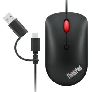 Mouse LENOVO ThinkPad USB-C Wired Compact Mouse, 2400 dpi, Negru